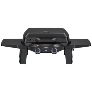 Grill elettrico nero Enders eUrban 2 con cappa in alluminio pressofuso e ripiani removibili.