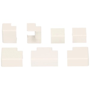 Lot de 7 raccords blancs pour goulottes de câbles, 12x7 mm, pour goulottes Plasfix.