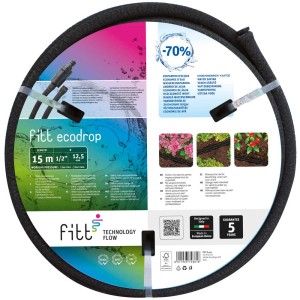 Tubo poroso Fitt Ecodrop 1/2 pollice, 15 m per irrigazione a risparmio idrico.