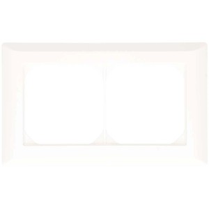 Cornice di copertura bianca da incasso Hager Kallysto, 2 posti, per montaggio orizzontale.