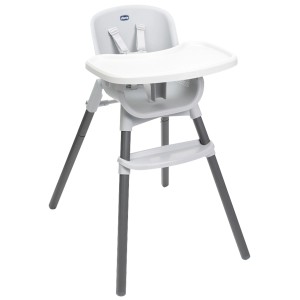 Chicco Hochstuhl Zest Moon Grey, leichter Kinderstuhl mit Tisch und 5-Punkt-Gurt.