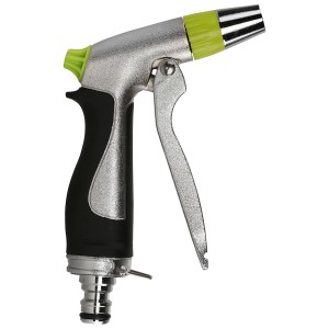 Pistola ad acqua regolabile Gartec Aquajet, in metallo con impugnatura nera.