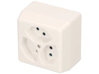 AP-Steckdose Basico Hager parallel 3xT13 AP-Steckdose Basico Hager parallel 3xT13