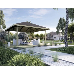 Weka Gartenoase 651 A Gr. 2: Gazebo da giardino in legno con tetto a tenda.
