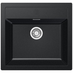 Lavello Franke Sirius SID 610-49 TL in Tectonite nero, vasca singola, senza gocciolatoio.