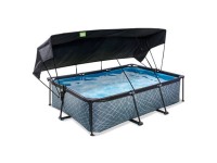 Exit Piscine Stone Gris (HxlxP) 65 x 220 x 150 cm avec pompe et pare-soleil