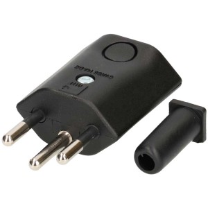 Fiche Max Hauri Type 12 noire, coudée, polyamide, pour câbles jusqu'à 7 mm