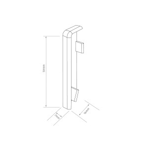 Egger Embout Cubique 6 cm Chêne Cappuccino, lot de 2 pour plinthes.