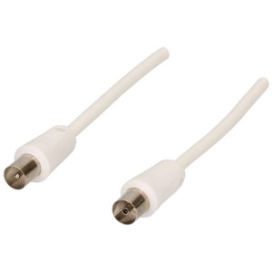 Weißes Schwaiger Antennenkabel, 7,5 m, für Audio- und Videoübertragung.