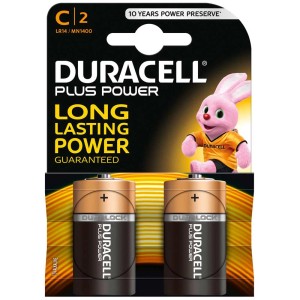 Duracell Plus Power C batterie, confezione da 2 (LR14/MN1400) per un'alimentazione affidabile.