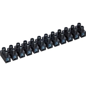 Bornier noir à 12 pôles (Ø 1,5-16 mm) pour connecter les câbles.