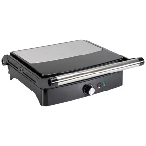 Grill elettrico Nouvel Easy in acciaio inox, 2000 W, con controllo temperatura e spie.