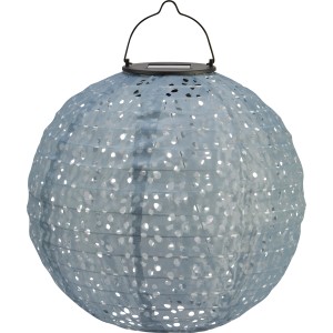 Lanterne solaire décorative Pellaro grise, Ø 25 cm, avec LED et poignée.