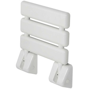 Siège de douche rabattable blanc Tiger Libra pour plus de sécurité dans la salle de bain, replié.