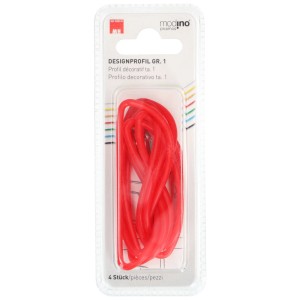 Profilo di design rosso Modino Priamos, misura 1, per accessori scatole di derivazione.