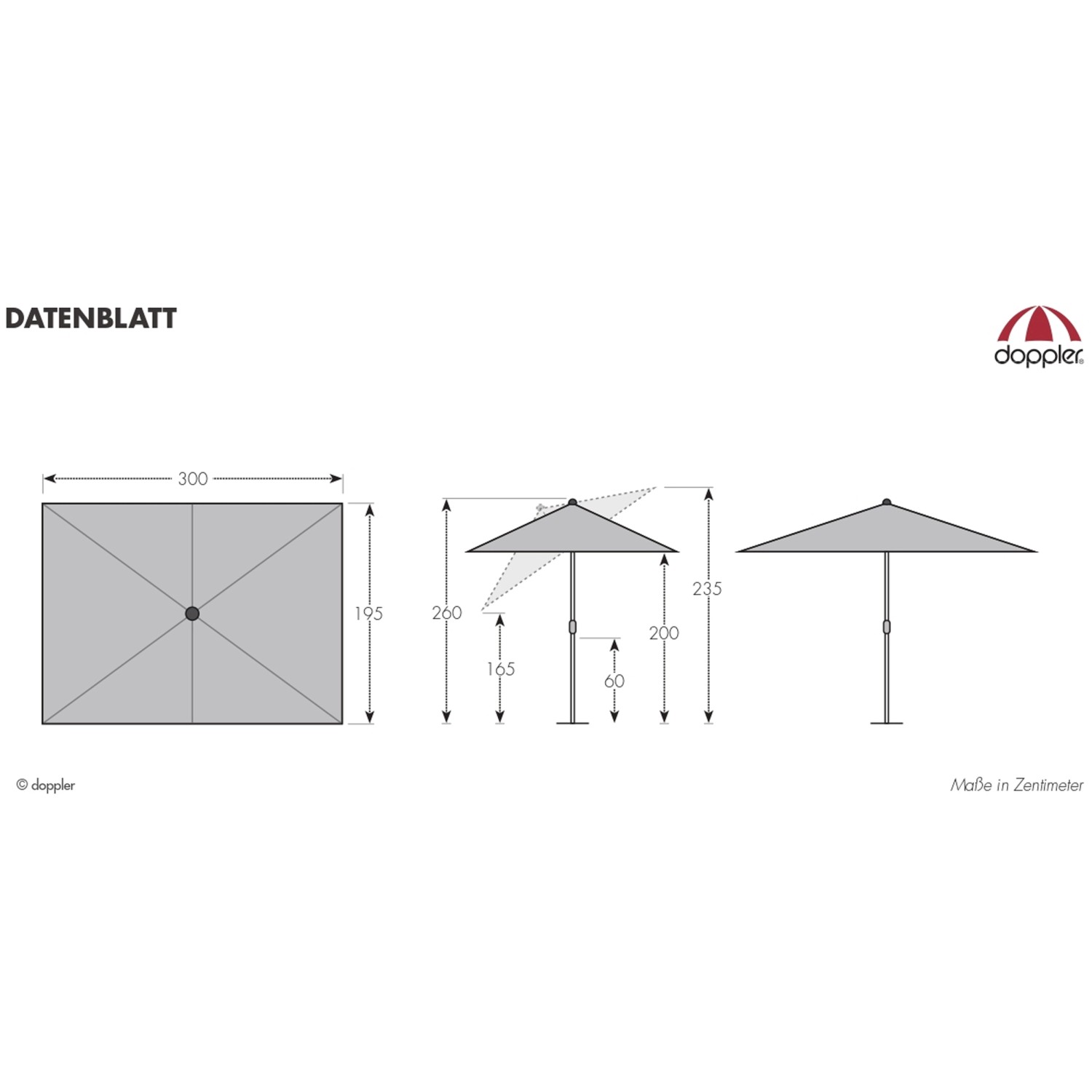 Doppler Sonnenschirm Expert Auto Tilt Natur 300 x 200 cm kaufen bei OBI