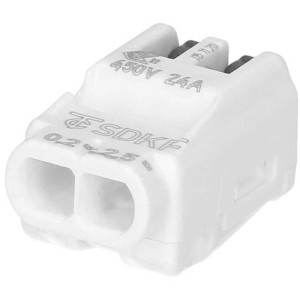 Connettore bianco senza viti SDKF 2/2-3 poli per conduttori fino a 2,5 mm².