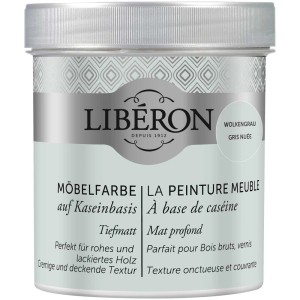 Barattolo di vernice per mobili a base di caseina Libéron, grigio nuvola, 0,5 l.