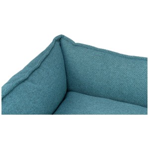 Gros plan : Panier pour chien Trixie Liano rectangulaire en polyester pétrole, 80x65 cm.