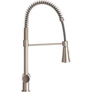 Miscelatore monocomando baliv KI-1172 effetto acciaio inox con tubo flessibile.
