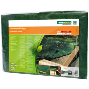 Bâche de protection pour bac à sable Windhager 200x200 cm, robuste et anti-UV pour sable propre.