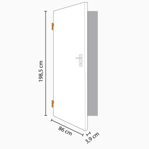 Porta interna Decor Acero, 86x198,5 cm, battuta a sinistra, con dimensioni della porta