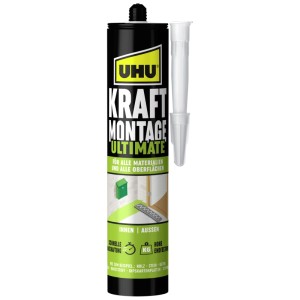 UHU Montagekleber Kraft Montage Ultimate, adesivo forte per interni ed esterni.