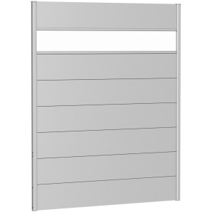 Pannello da parete Biohort per la privacy, argento metallizzato, con vetro acrilico, 150x180cm. Ideale come protezione dal vento e dalla vista.
