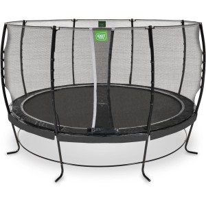 Trampolino da giardino nero EXIT Lotus Classic, Ø 427 cm, con rete di sicurezza.