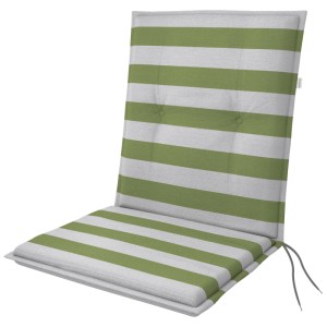 Cuscino per sedia bassa Doppler Living D.4913, a righe verde e bianco, 48x100 cm. Cuscino per sedia da giardino con lacci.