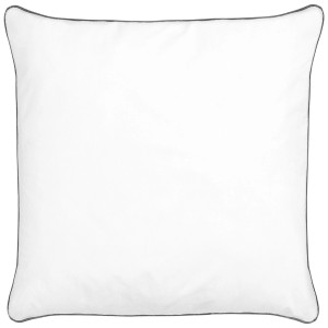 Cuscino bianco Pelister 80x80 cm con bordino argentato, ideale per chi soffre di allergie e dorme a pancia in giù.
