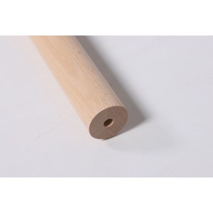 Main courante en hêtre massif, Ø 40 mm, finition naturelle pour intérieur.