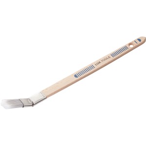 Pennello piatto LUX curvo 20 mm con manico in legno chiaro e setole sintetiche per verniciatura.