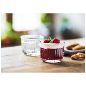 La Rochere Stampi Délice in vetro, set da 6, trasparenti, riempiti con dessert.
