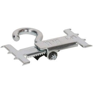 Griffe de lampe, env. 40-57 mm, galvanisée, pour installation de lampe au mur ou au plafond.