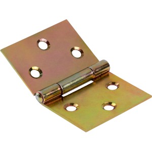 Cerniera larga zincata gialla, 60x40 mm, per collegamenti flessibili.