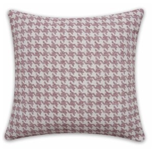 Cuscino Sehlbach, rosa antico, motivo pied-de-poule, 45x45 cm. Cuscino decorativo per soggiorno e camera da letto.