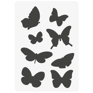 I Am Creative stencil A5 con vari disegni di farfalle.