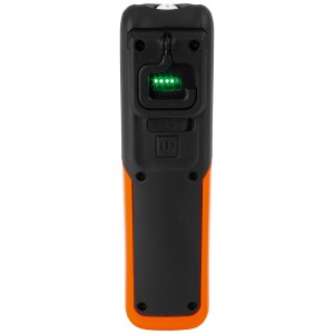 Torcia a LED ricaricabile Steffen 3W, vista posteriore con indicatore di carica.