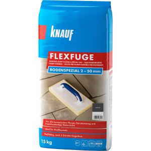 Knauf Flexfuge Bodenspezial Anthrazit 15kg Sack, Fugenmörtel für Fliesen und Naturstein.