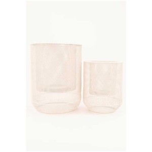 Lanterne décorative en métal blanc antique, 14x23 cm, pour un éclairage d'ambiance.