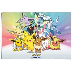 Maxiposter mit Pokemon Eevee und seinen Entwicklungen, 61x91,5 cm.