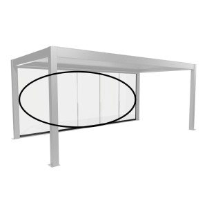 Parete scorrevole in vetro Biohort vetro trasparente, 6 m, grigio scuro metallizzato per coperture per terrazzi.