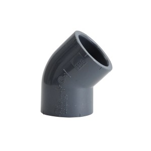 Coude à 45° en PVC Setma pour tuyaux d'évacuation HT, plastique gris.