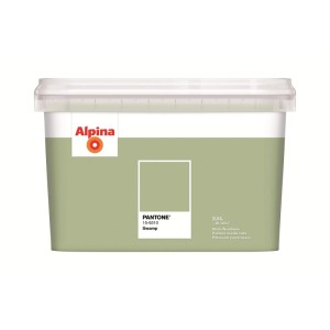 Peinture intérieure Alpina Pantone Swamp 2,5 L. Seau vert de peinture murale mate pour intérieurs.