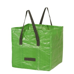Sac vert pour déchets de jardin 125 l en tissu PE avec poignées pour déchets de jardin et matériaux broyés.