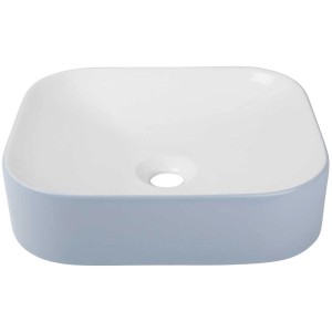 Lavabo d'appoggio Cuando, bianco-blu artico, 45 cm, in ceramica.
