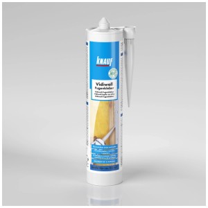 Adesivo per giunti Knauf Vidiwall, cartuccia da 310 ml, per pannelli in fibra di gesso.