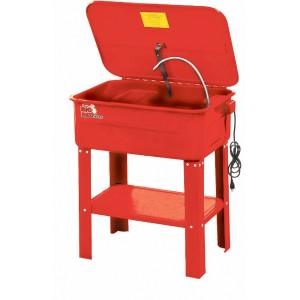 Lavatrice per pezzi rossa TRG 4001-20 con coperchio e pompa per officina e garage.