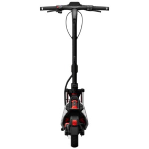 Segway E-Scooter ZT3 Pro D, nero-rosso, vista posteriore. E-bike con doppia sospensione e luci LED.